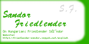 sandor friedlender business card